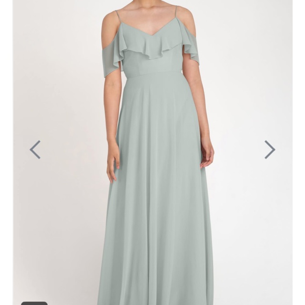 Jenny Yoo Mila Bridesmaids gown in Morning Mist!